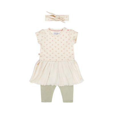 Dirkje 2-Delige Set Jurk Korte Mouw + Haarband Offwhite 56