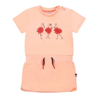 Dirkje Jurk Korte Mouw Flamingo Bright Peach 62