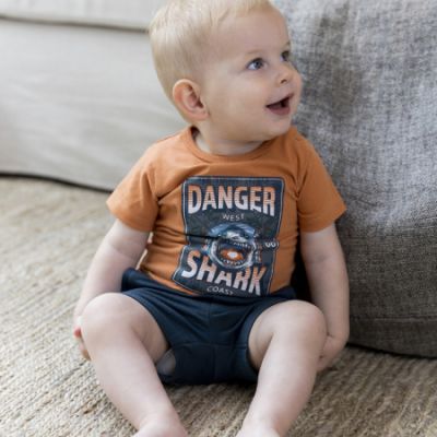 Dirkje T-Shirt Korte Mouw Shark Faded Orange 68