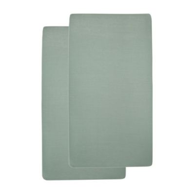 Meyco Ledikanthoeslaken Jersey Stone Green 60 x 120 cm (2-Pack)