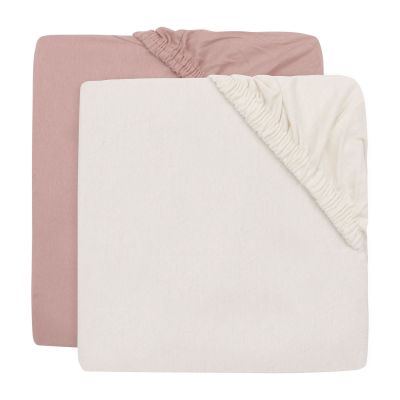 Jollein Hoeslaken - Jersey - 2 Stuks - 60×120 cm - Wild Rose Ivory
