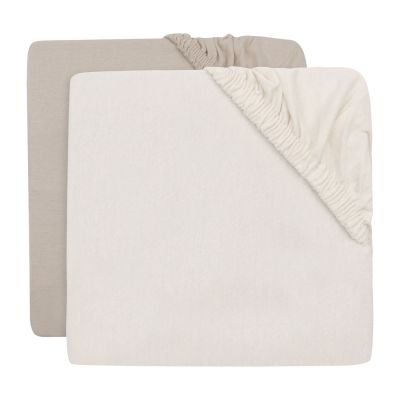 Jollein Hoeslaken - Jersey - 2 Stuks - 70/75×140/150 cm - Oatmeal/Sand