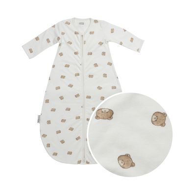 Meyco Bear Slaapzak Met Vaste Mouw Rond – 90 cm – Jersey – Sand