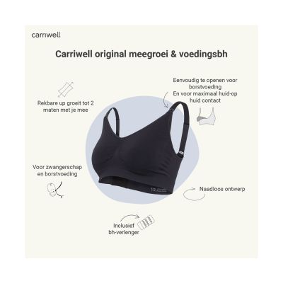 Carriwell Voedingsbh - Original - Zwart - S/M Carriwell Voedingsbh - Original - Zwart - S/M