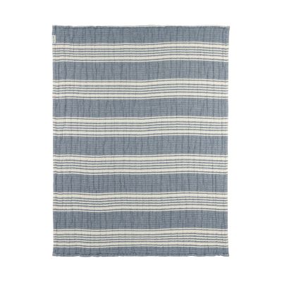 Meyco Deken Pre Washed Hydrofiel Jacquard Stripe Indigo 75x100 cm