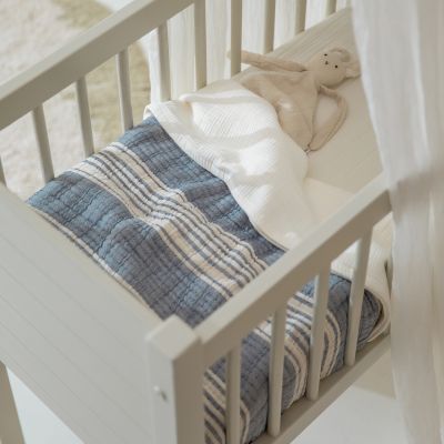 Meyco Deken Pre Washed Hydrofiel Jacquard Stripe Indigo 75x100 cm