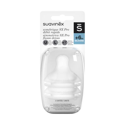 Suavinex SX Pro Flesspenen Symmetrisch - Fast Flow - 2 Stuks - Silicone Suavinex SX Pro Flesspenen Symmetrisch - Fast Flow - 2 Stuks - Silicone