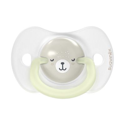 Suavinex Wild & Free SX Pro Fopspeen Symmetrisch - 0-6Mnd - 2 Stuks - Silicone - Grijs Glow In The Dark