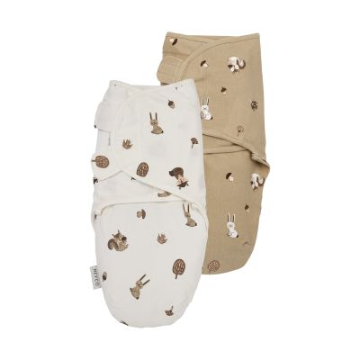 Meyco Inbakerdoek - 2 Stuks - 4-6 Mnd - Forest Animals Sand