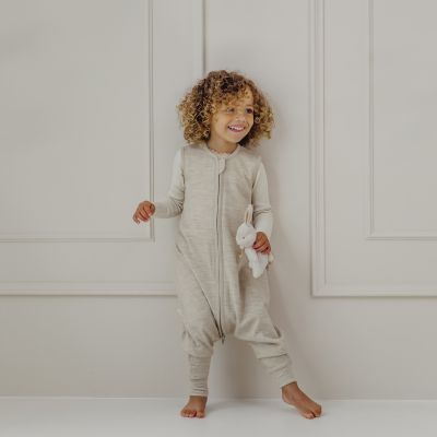 Meyco Baby Slaapzak Jumper - Studio - Merinowol - Sand Melange - 80 cm