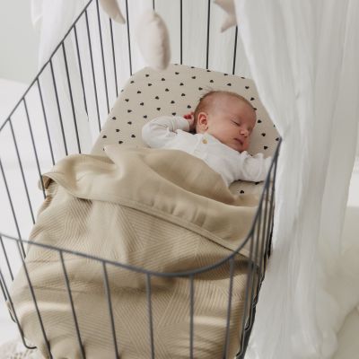 Meyco Pure Deken Gebreid - 75 x 100 cm - Jacquard - Taupe 