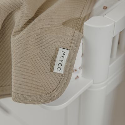 Meyco Pure Deken Gebreid - 75 x 100 cm - Jacquard - Taupe 