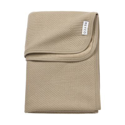 Meyco Gebreide Jacquard Flannel Deken – 100x150 cm – Pure Taupe