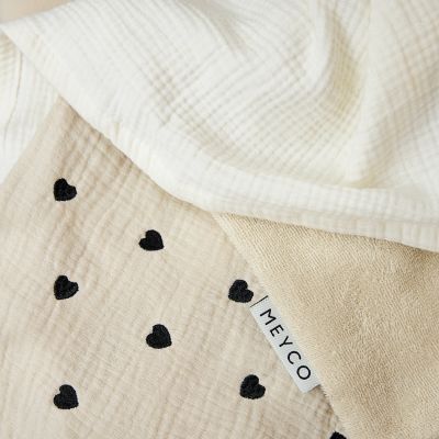 Meyco Deken Borduur Pre-Washed - 100 x 150 cm - Hydrofiel/Badstof - Sweet Heart Soft Sand