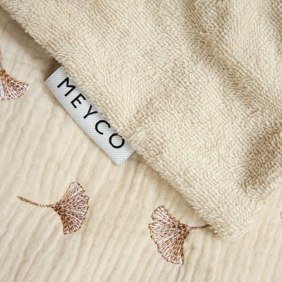 Meyco Deken Borduur Pre-Washed - 100 x 150 cm - Hydrofiel/Badstof Ginkgo - Soft Sand
