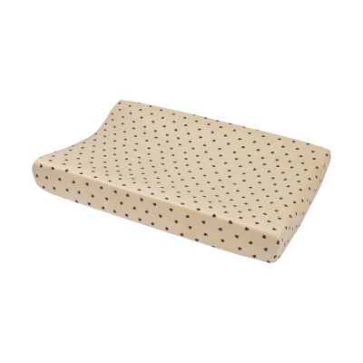 Meyco Aankleedkussenhoes Print - 50 x 70 cm - Jersey - Sweet Heart Soft Sand/Black 