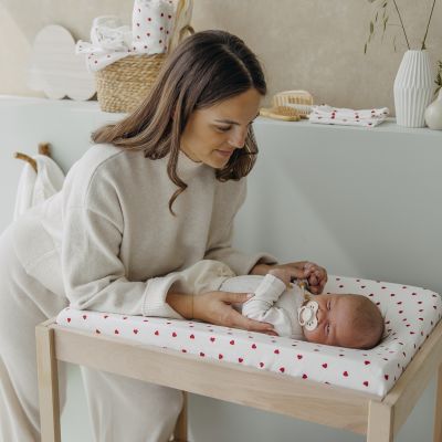 Meyco Aankleedkussenhoes Print - 50 x 70 cm - Jersey - Sweet Heart White/Red 
