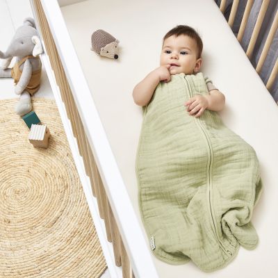 Meyco Baby Uni Zomerslaapzak - 110 cm - Pre-Washed Hydrofiel - Soft Olive 