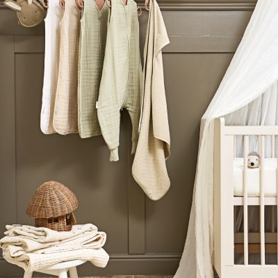 Meyco Baby Uni Zomerslaapzak - 110 cm - Pre-Washed Hydrofiel - Soft Olive 