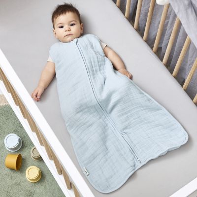 Meyco Baby Uni Zomerslaapzak - 60 cm - Pre-Washed Hydrofiel - Grey Blue 