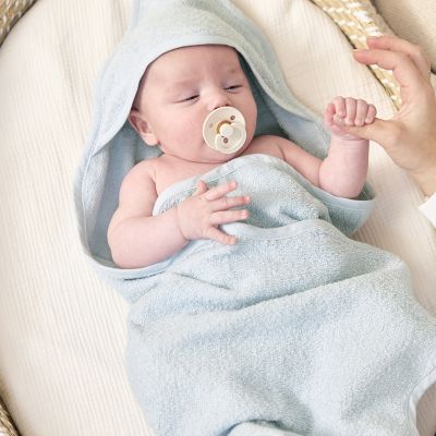 Meyco Baby Wavy badcape - 80 x 80 cm - Badstof - Grey Blue