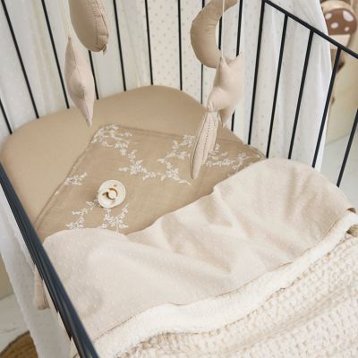 Meyco Baby Ledikantdeken Wafel Teddy Nature 100 x 150 cm