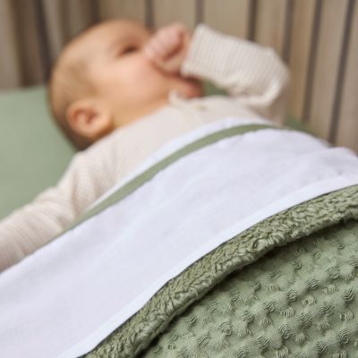 Meyco Baby Wiegdeken Wafel Teddy Olive Green 75 x 100 cm Meyco Baby Wiegdeken Wafel Teddy Olive Green 75 x 100 cm