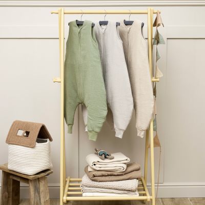 Meyco Baby Slaapzak Jumper Winter Hydrofiel Uni Pre-Washed Olive Green 80 cm