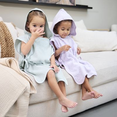 Meyco Baby Wavy Badponcho - 1-3  jaar - Badstof - Grey Blue 