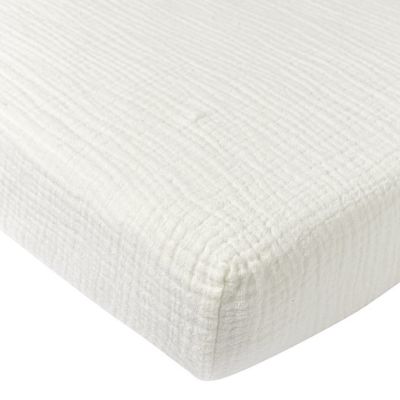 Meyco Baby Uni Hoeslaken Ledikant - 60 x 120 cm - Pre-Washed Hydrofiel - Offwhite 