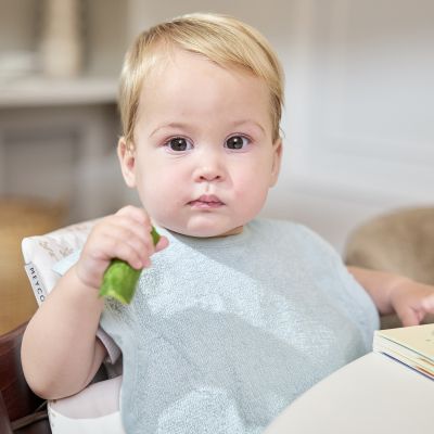 Meyco Baby Wavy Slab Met Klittenband - 2 Stuks - Badstof - Grey Blue