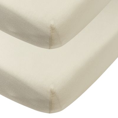 Meyco Baby Uni Hoeslaken Wieg - 2 Stuks - 40 x 80/90 cm - Jersey - Soft Sand 