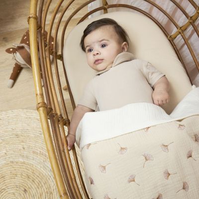 Meyco Baby Uni Hoeslaken Co-Sleeper - 2 Stuks - 50 x 90 cm - Jersey - Soft Sand