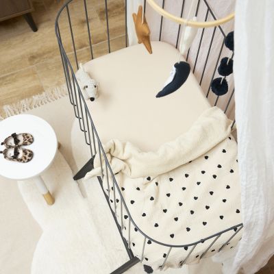 Meyco Baby Uni Hoeslaken Co-Sleeper - 2 Stuks - 50 x 90 cm - Jersey - Soft Sand