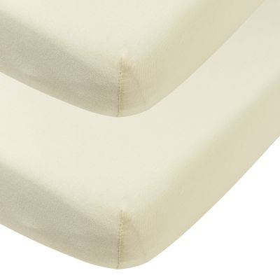 Meyco Baby Uni Hoeslaken Ledikant - 2 Stuks - 60 x 120 cm - Jersey - Nature