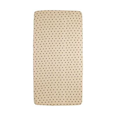 Meyco Hoeslaken Print -  40 x 80/90 cm - Jersey - Sweet Heart Soft Sand/Black 