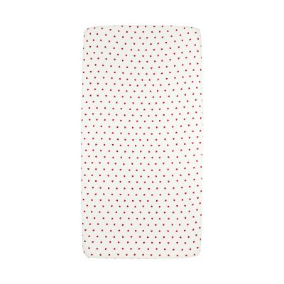Meyco Hoeslaken Print - 50 x 90 cm - Jersey - Sweet Heart White/Red