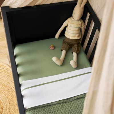 Meyco Baby Wieghoeslaken Uni Olive Green 40 x 80 / 90 cm 2-Pack