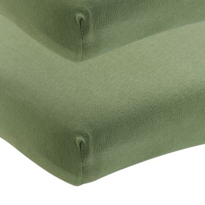 Meyco Baby Wieghoeslaken Uni Olive Green 40 x 80 / 90 cm 2-Pack