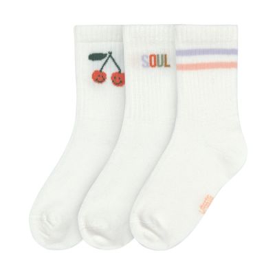 Lässig Tennis Socks GOTS - 3-pack - Cherry - Maat 23-26