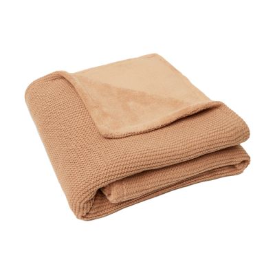 Jollein Ledikantdeken Basic Knit Biscuit/Fleece 100 x 150 cm