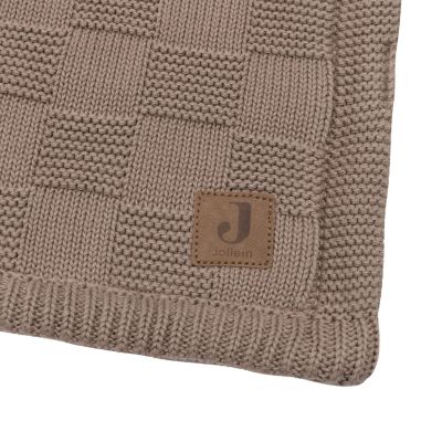 Jollein Deken Wieg - Box Knit/Velvet - 75 x 100 cm - Milky Coffee