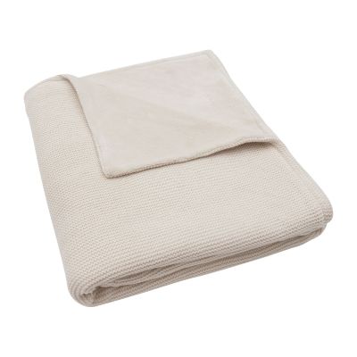 Jollein Deken Ledikant – Basic Knit – 100 x 150 cm – Oatmeal/Velvet