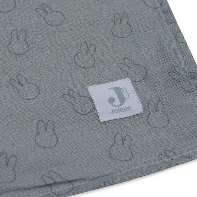 Jollein Miffy Silhouettes Large Multidoek - 2 Pack - 115 x 115 cm - Hydrofiel - Sea Green