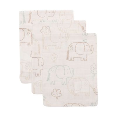 Jollein Hydrofiel Washandje - Elephant Tales - 15x20 cm - 3 Stuks Jollein Hydrofiel Washandje - Elephant Tales - 15x20 cm - 3 Stuks