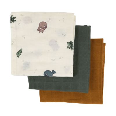 Done By Deer Multidoek GOTS Sea Friends Colour Mix 70x70cm 3-pack