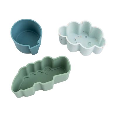 Done by Deer Siliconen Vormen - Happy Clouds - Set van 3 - Blauw/Groen