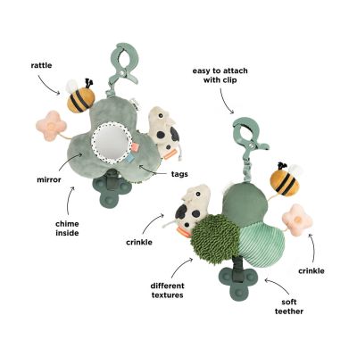 Done By Deer Tiny Farm Activiteitenspiegel Met Clip – Groen