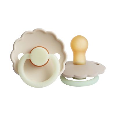 Frigg Daisy Night Fopspeen - 0-6 mnd (2 stuks) - Croissant/Cream
