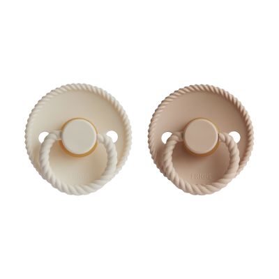 Frigg Rope Fopspeen - 0-6 mnd (2 stuks) - Cream/Croissant